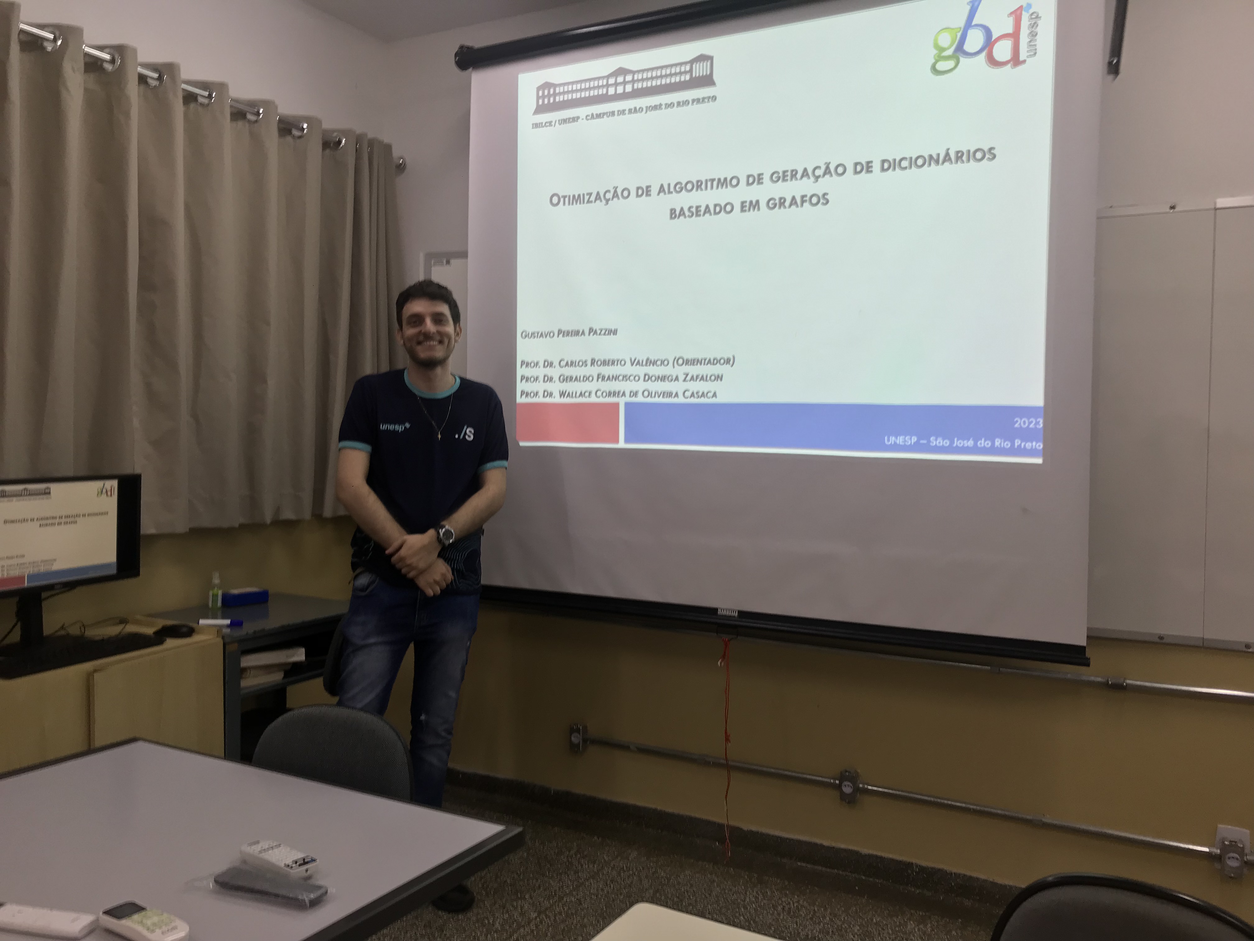 Foto 1 da notícia de título: Apresentação de Trabalho de Conclusão de Curso do aluno Gustavo Pereira Pazzini, no portal do Grupo de Banco de Dados (GBD) - UNESP/IBILCE - São José do Rio Preto